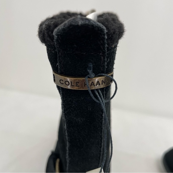 NWOB Cole Haan Quiana Waterproof Bootie Black Suede Boots  Size 9.5 B New - Picture 4 of 8